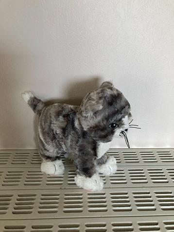 Knuffel grijze poes H=22 cm prima staat beschikbaar voor biedingen