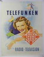 Telefunken Radio.Television - linen backed - 84 x 60 cm., Verzamelen, Posters, Ophalen of Verzenden, Zo goed als nieuw, Canvas of Doek