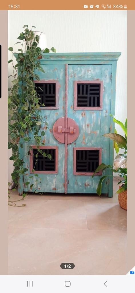 Oosterse India ibiza antieke kast, Huis en Inrichting, Kasten | Buffetkasten, Zo goed als nieuw, Met deur(en), Ophalen of Verzenden