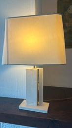 Vintage beige lamp travertin en verguld, Ophalen, Overige materialen, Gebruikt, 50 tot 75 cm