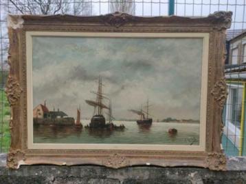 huile sur toile marine signe j roberti beschikbaar voor biedingen