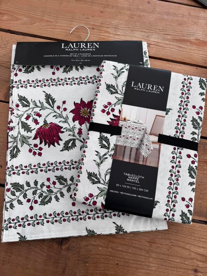 Nieuw! Ralph Lauren tafelkleed en placemats, Huis en Inrichting, Tafelkleden, Nieuw, Rechthoek, Binnen, Ophalen of Verzenden