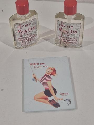 2 x Mucilin dry fly flesjes en magneet catch me if you can  beschikbaar voor biedingen