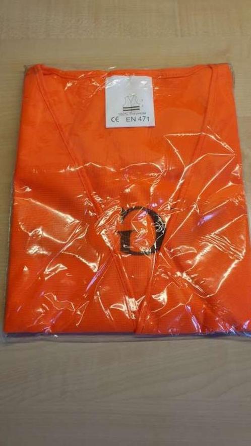 Nieuw oranje fluo hesje, 2x reflectie band, volwassen maat !, Fietsen en Brommers, Fietsaccessoires | Fietskleding, Ophalen of Verzenden