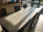 Tafel en 6 stoelen, Huis en Inrichting, Ophalen, Gebruikt, 4 tot 6 stoelen