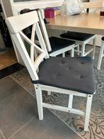 Keukenstoelen, Huis en Inrichting, Stoelen, Ophalen, Gebruikt, Wit, Vier