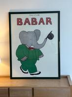 Poster Babar in kader, Verzamelen, Posters, Ophalen, Gebruikt, Overige onderwerpen, Met lijst