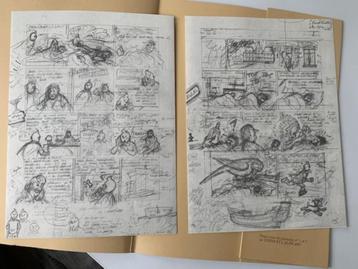 Kuifje Tintin Portfolio - projet planches Alph-Art Rombaldi, Enlèvement ou Envoi, Tintin, Comme neuf, Image, Affiche ou Autocollant
