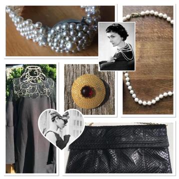 Parels/zwart (LBD)/ Givenchy  broche/ lederen clutch 🐊 beschikbaar voor biedingen