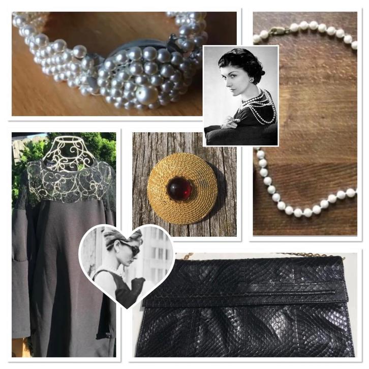 Parels/zwart (LBD)/ lederen clutch 🐊, Handtassen en Accessoires, Tassen | Damestassen, Zo goed als nieuw, Overige typen, Zwart