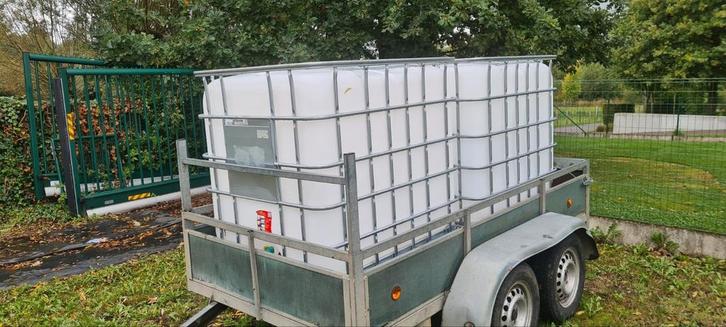 IBC-vat 1.000L (regenton) op kunststof pallet, Tuin en Terras, Regentonnen, Zo goed als nieuw, Kunststof, Ophalen