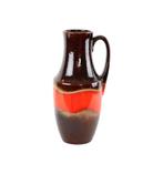 Vintage Scheurich West Germany Vaas Oranje bruin Geglazuurd, Huis en Inrichting, Gebruikt, Aardewerk of Porselein, Oranje, Ophalen of Verzenden