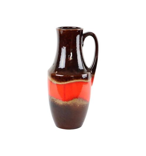Vintage Scheurich West Germany Vaas Oranje bruin Geglazuurd, Maison & Meubles, Accessoires pour la Maison | Vases, Utilisé, Orange