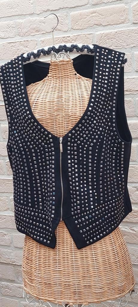 Bodywarmer maat 42 clarina stretch stofje, Kleding | Dames, Zwart, Maat 42/44 (L), Zo goed als nieuw, Clarina