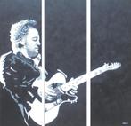 groot olieschilderij 3-luik Bruce Springsteen (120x120), Ophalen of Verzenden, Nieuw, Poster, Artwork of Schilderij, Gesigneerd