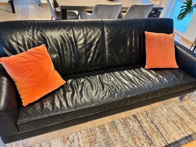 zetel, Huis en Inrichting, Zetels | Zetels, Zo goed als nieuw, Rechte bank, Vierpersoons of meer, Leer, Ophalen