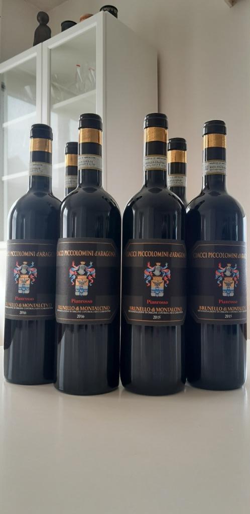 Brunello Ciacci Piccolomini D'aragona Pianrosso 2015 & 2016, Verzamelen, Wijnen, Nieuw, Rode wijn, Italië, Vol, Ophalen