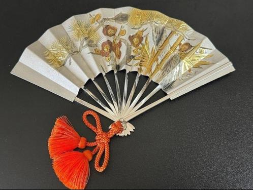 Prachtige puur zilveren waaier 扇 van Takehiko 武比古 -, Antiek en Kunst, Antiek | Zilver en Goud, Zilver, Ophalen of Verzenden