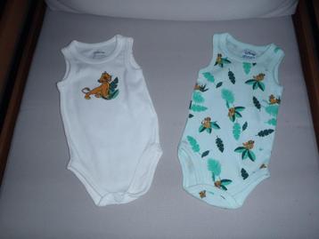 1 set van 2 Disney rompers maat 56 beschikbaar voor biedingen