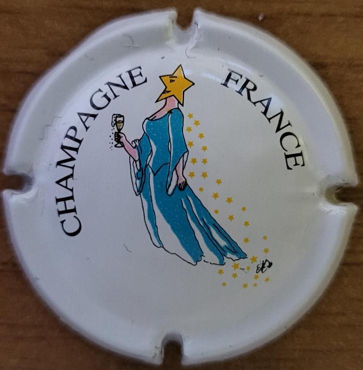 Capsule Champagne de VIGNERONS fond blanc nr.655, Verzamelen, Wijnen, Nieuw, Champagne, Frankrijk, Ophalen of Verzenden