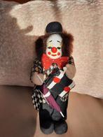 Clown ht 20 cm, porseleinen hoofd, smetteloze staat, Antiek en Kunst, Ophalen of Verzenden