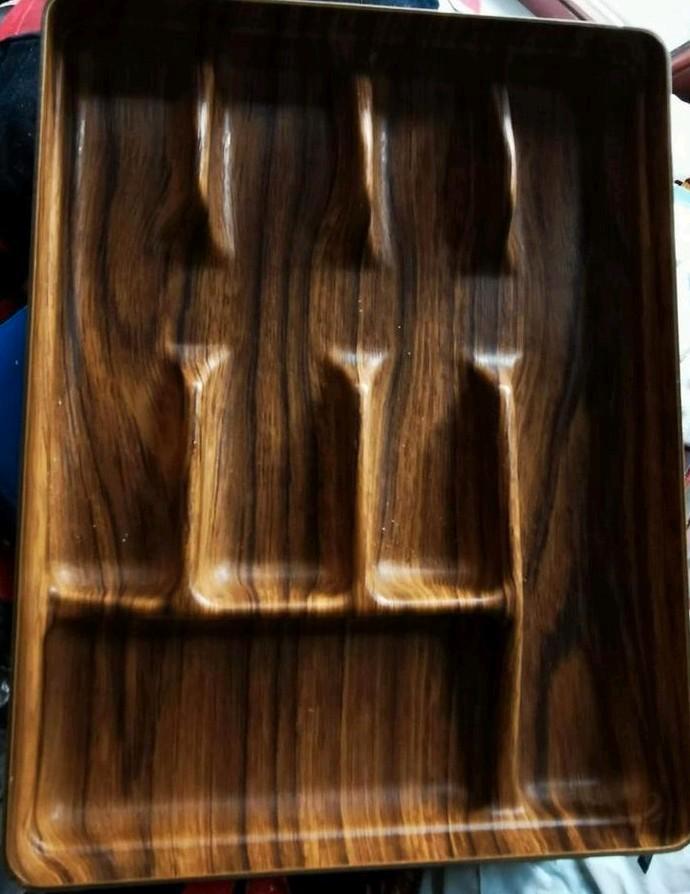 Robex vintage 70's keuken bestekbak in imitatie melamine, Verzamelen, Retro, Huis en Inrichting, Ophalen of Verzenden