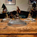 Vintage Holophane glazen hanglampen. PR/ST., Ophalen of Verzenden