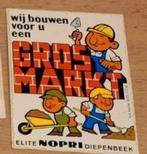 Sticker Gros markt Nopri Diepenbeek stripfiguur, Ophalen of Verzenden, Zo goed als nieuw, Bedrijf of Vereniging
