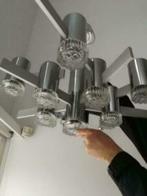 Grand Sciolari années 70 Lustre 11 feux Chrome et verre, Enlèvement