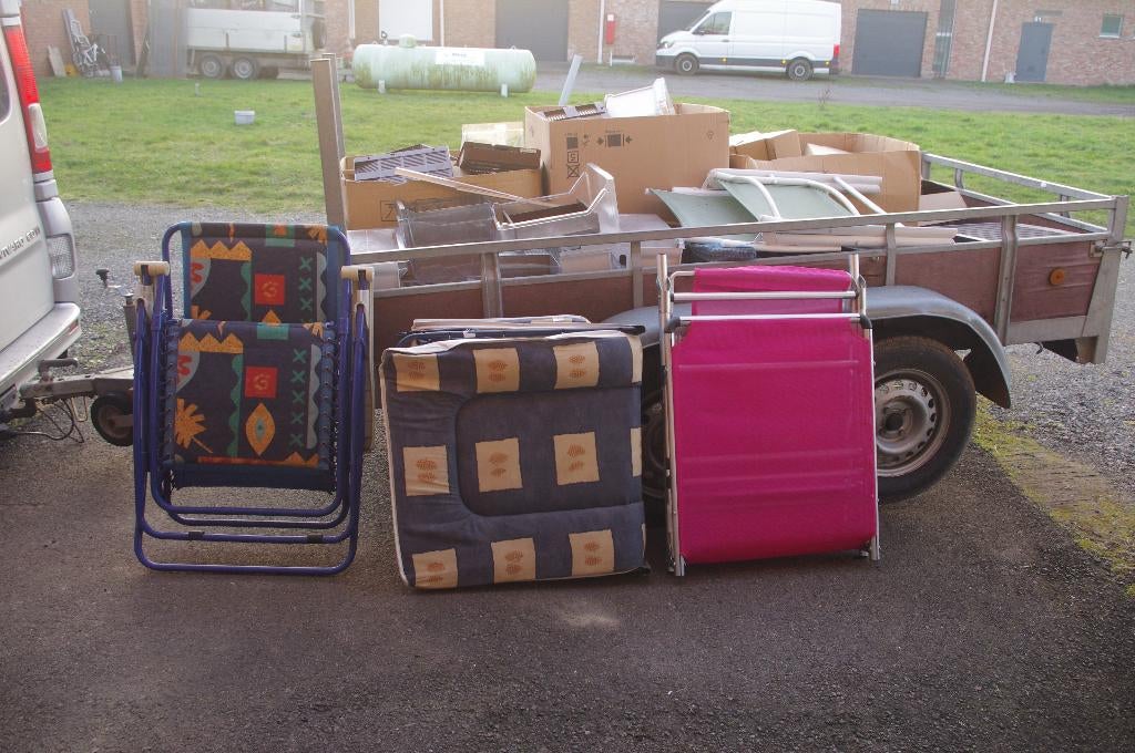 lig en relaxzetel, Jardin & Terrasse, Chaises longues, Enlèvement, Utilisé, Métal, Réglable