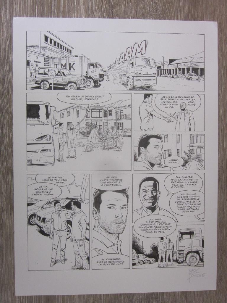 planche originale michel vaillant Marc Bourgne 520 euros, Ophalen of Verzenden, Zo goed als nieuw