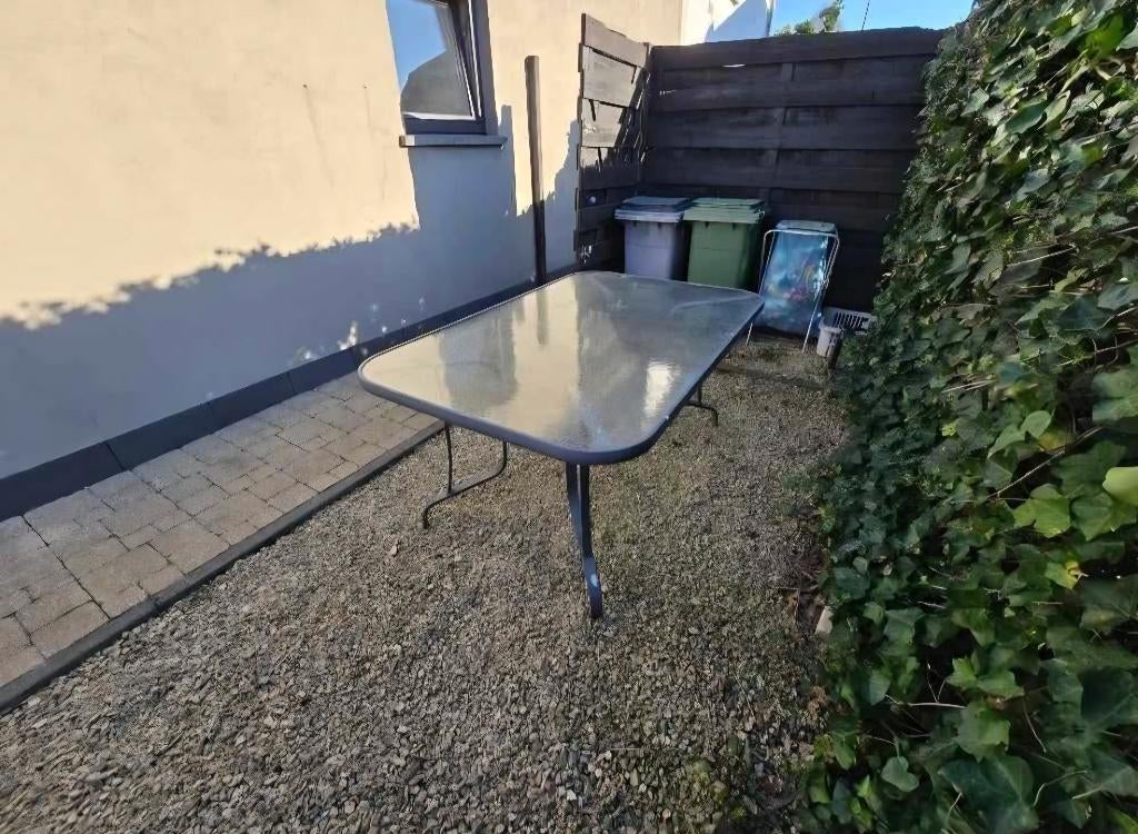 Glazen tuintafel, Tuin en Terras, Ophalen, Gebruikt