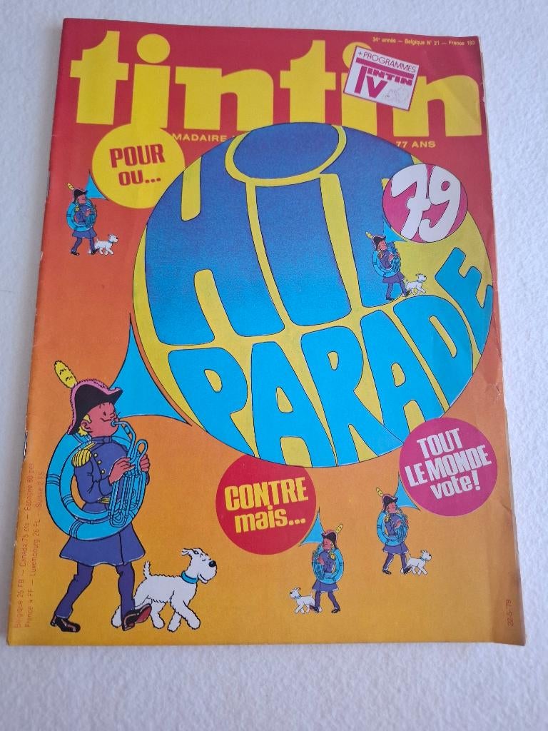 Journal Tintin du 22/5/79 avec couverture d'Hergé, Enlèvement ou Envoi, Utilisé, Hergé