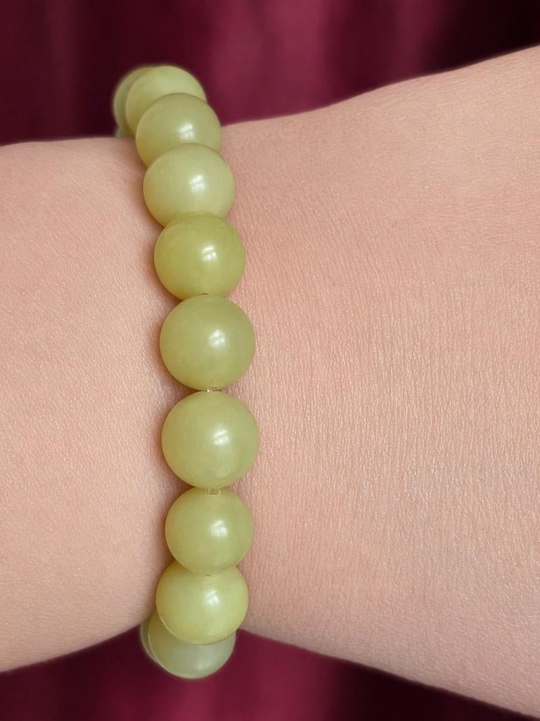 Bracelet élastique avec perles de jade naturel, Jaune, Enlèvement, Avec pierre précieuse, Neuf
