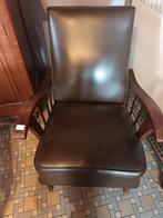 Antieke Morris Chair / Arts & Crafts Fauteuil – Lederen Bekl, Huis en Inrichting, Ophalen