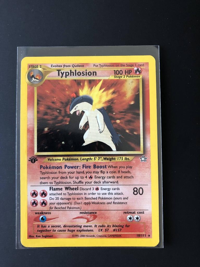 Typhlosion Neo Genesis Holo 1ère édition, Enlèvement ou Envoi, Neuf, Cartes en vrac