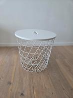 Table d'appoint blanche/petite table basse/table de rangemen, Maison & Meubles, Enlèvement ou Envoi, Rond, Moins de 55 cm, Scandinavisch