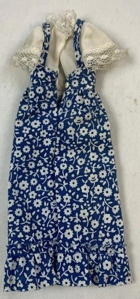 Barbie Skipper 9123 Blauw Wit Bloemen Maxijurk Vintage 1976, Verzenden, Zo goed als nieuw, Fashion Doll