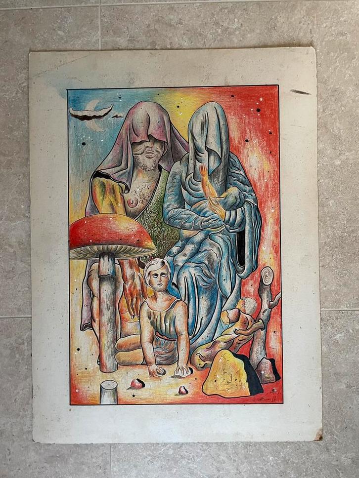 Œuvre originale faite à la main datant de 1986, Antiquités & Art, Art | Peinture | Abstraite, Enlèvement ou Envoi