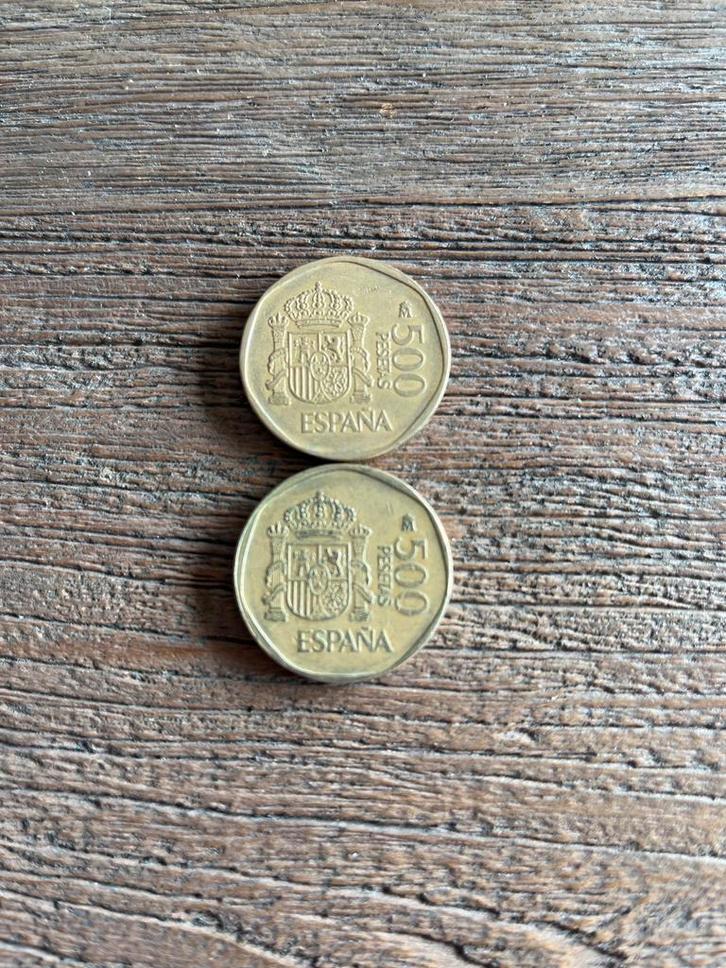 Pièces de 500 pesetas espagnoles — 2 pièces (grand format), Timbres & Monnaies, Monnaies | Europe | Monnaies non-euro, Série, Autres pays