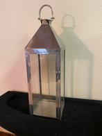 Zwaar metalen windlicht lantaarn 77cm H, 23cm B., Ophalen, Gebruikt