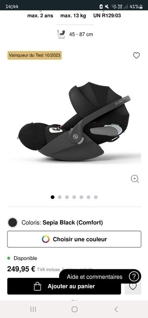 Cybex cloud T I size, Poussette