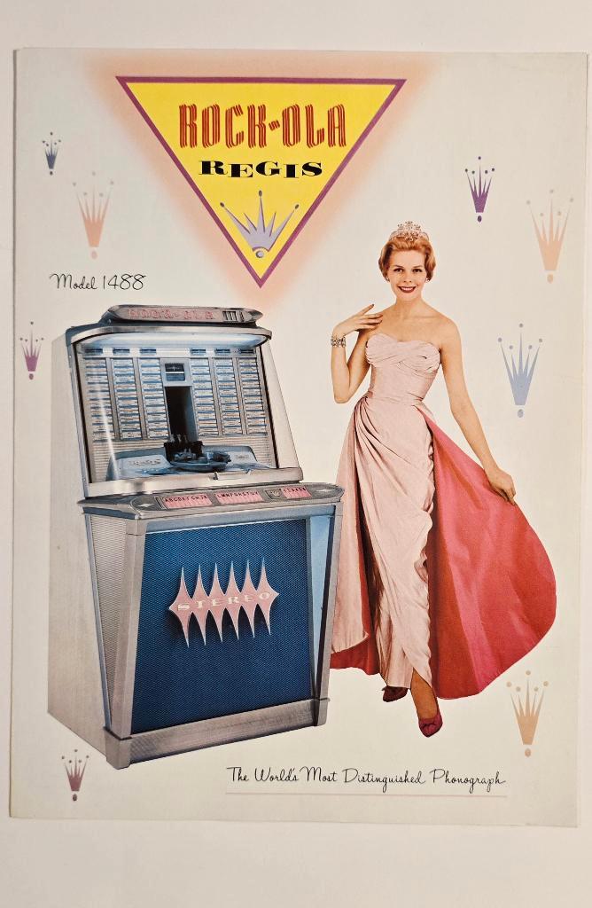ROCK-OLA Model REGIS Juke-Box 1961 Originele mappen, Verzamelen, Automaten | Jukeboxen, Gebruikt, Ophalen of Verzenden