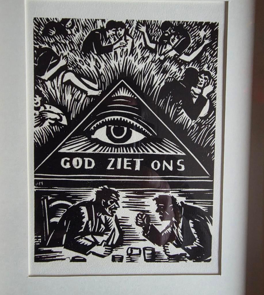 Gravure sur bois de Frans Masereel, Antiquités & Art, Enlèvement ou Envoi, Gravure sur bois, Signé