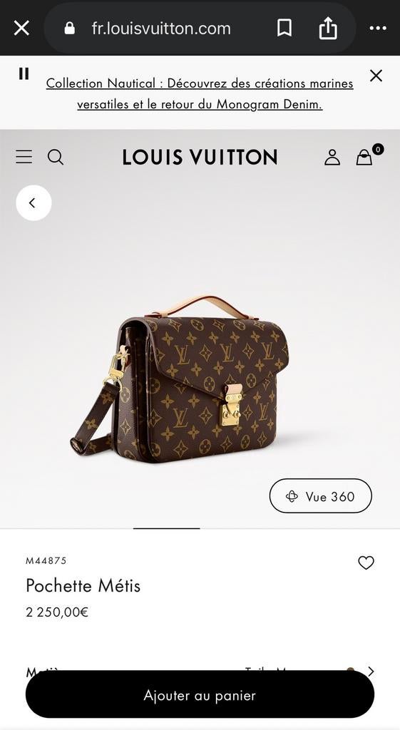 Sac Louis Vuitton, Enlèvement, Neuf, Brun, Cuir