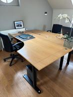 Grand Bureau d'Angle + Caisson 3 Tiroirs (+ 2 Chaises), Maison & Meubles, Utilisé, Cloison, Bois, Enlèvement