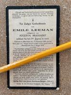 OORLOG14-18 Soldaat 3de Jagers te Voet Leeman +Steenstraete, Verzamelen, Bidprentjes en Rouwkaarten, Ophalen of Verzenden, Bidprentje