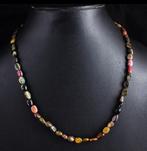 Collier en perles de Tourmaline Pastèque naturelle, Noir