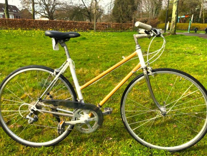 Stijlvolle fiets met houtmotief, Vélos & Vélomoteurs, Vélos | Femmes | Vélos pour femme, Vitesses, Enlèvement