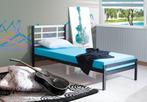 PROMO PROMO metaal bed 90x200 €110, Neuf, 90 cm, Gris, Une personne